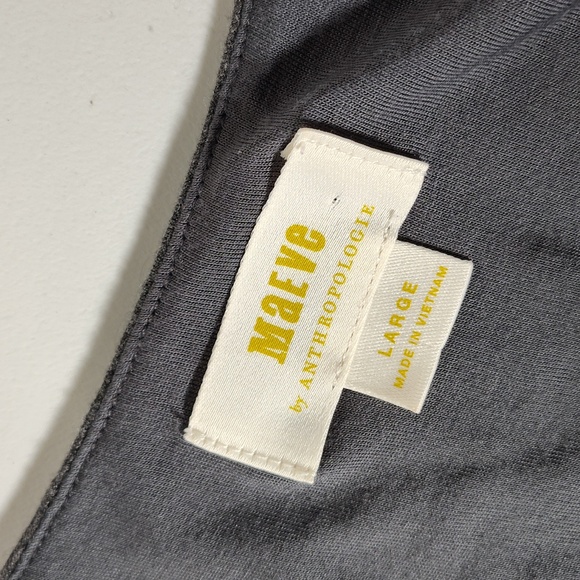 Anthropologie Maeve Yvette Ruched Dress Gray L - Picture 10 of 12